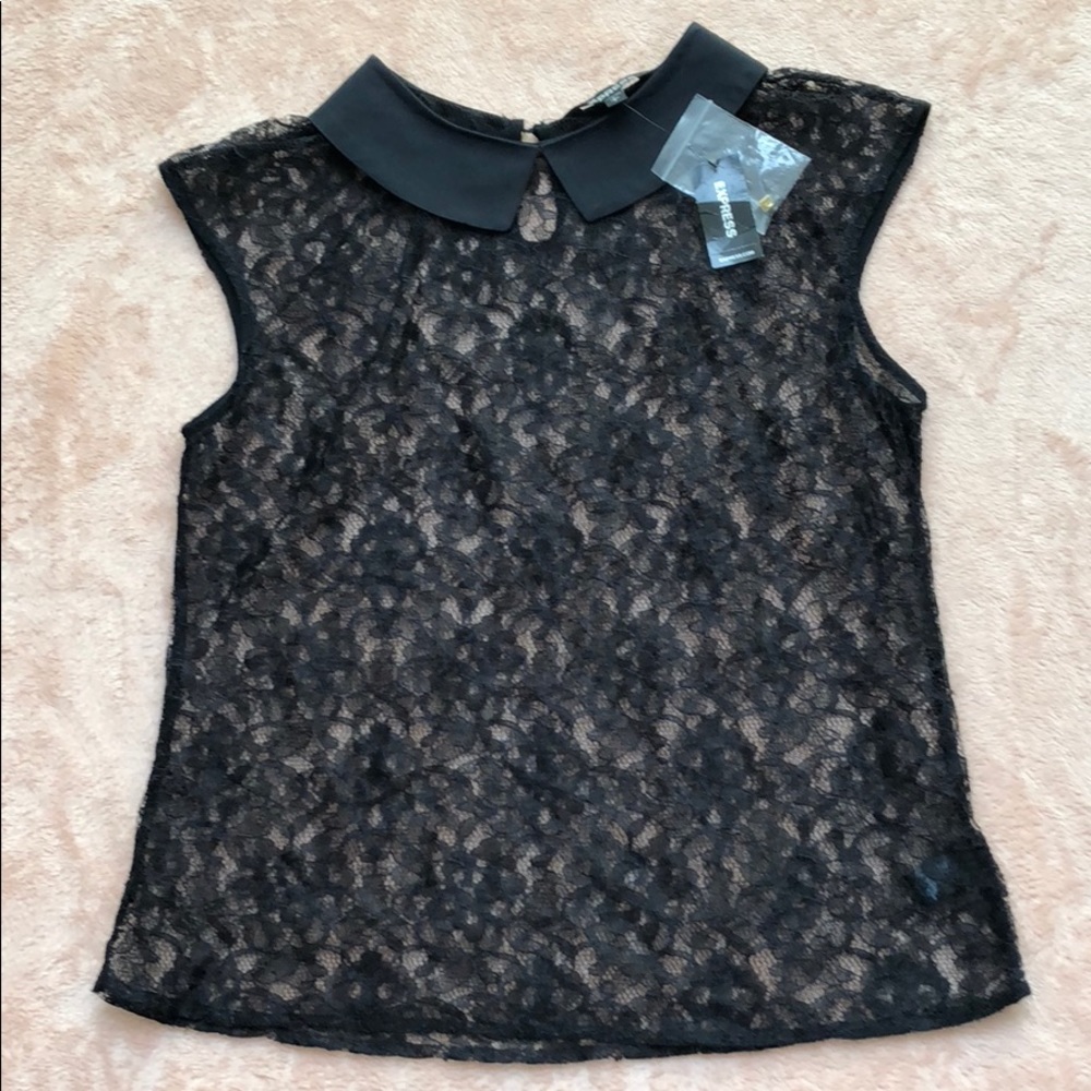 NWT Express Black Lace Top